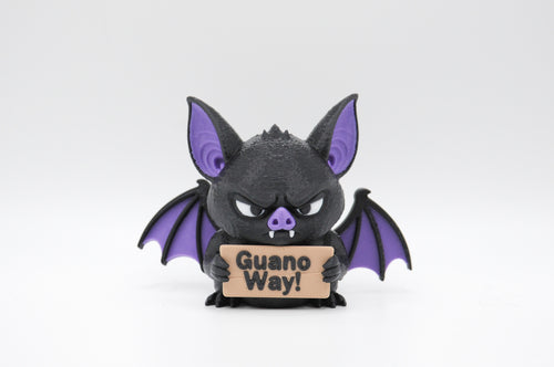 Bat holding a Guano Way sign