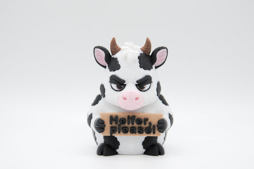 Cow holding a Heifer, Please sign