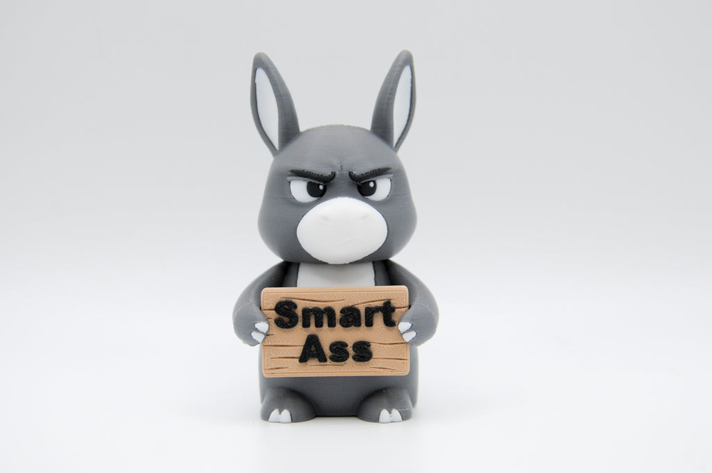 Donkey holding a Smart Ass sign